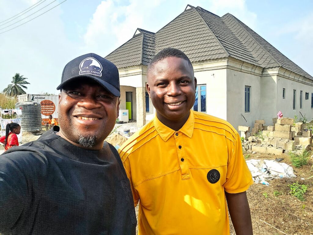 Adeyemo inspects construction at Pelican Ecostay apartments, donates items to newborn’s family