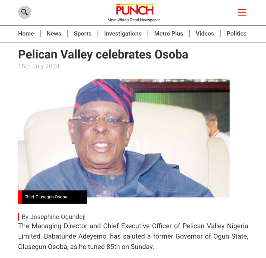 Pelican Valley celebrates Osoba